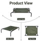 Green Elevated Raised Cooling Cots Bed for Dogs, Cats Portable Indoor & Outdoor Pet Hammock with Skid-Resistant Feet, Frame with Breathable Canvas Cloth. (GREEN)