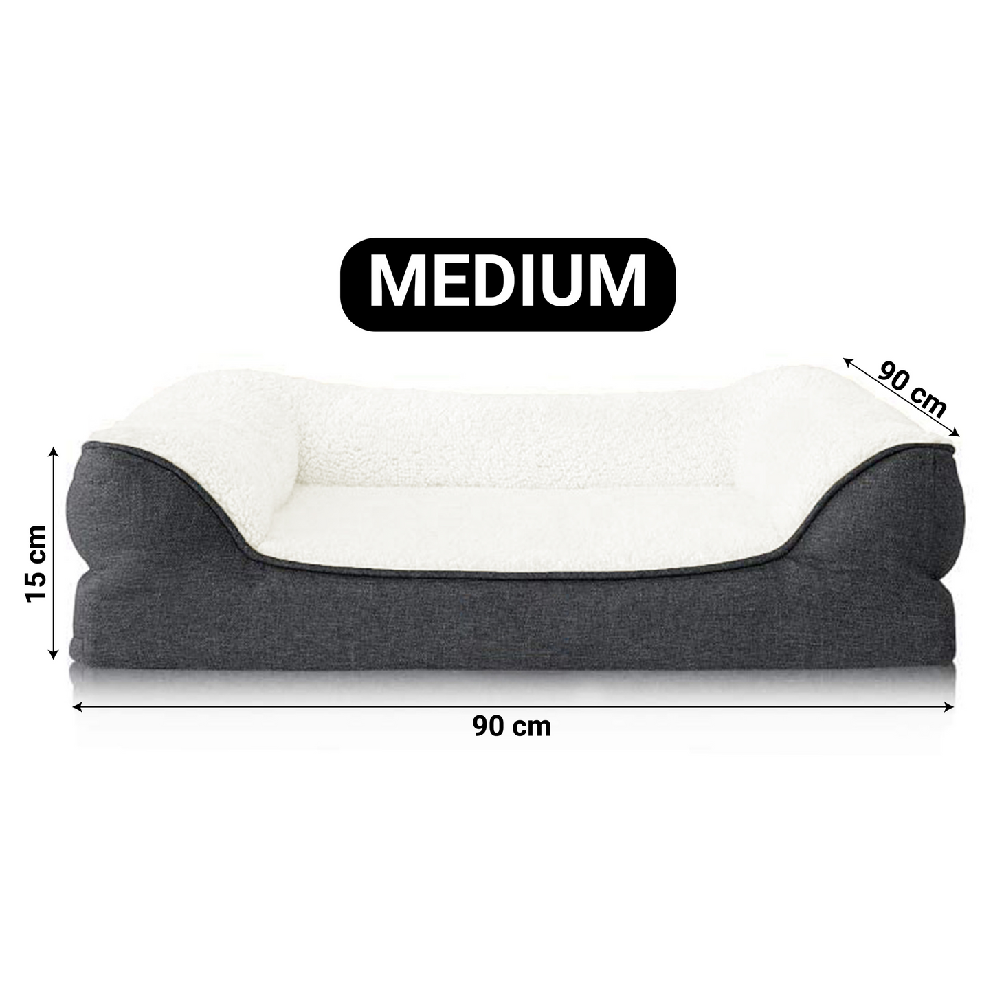 Luxe Orthopedic Jute & Sherpa Dog Bed