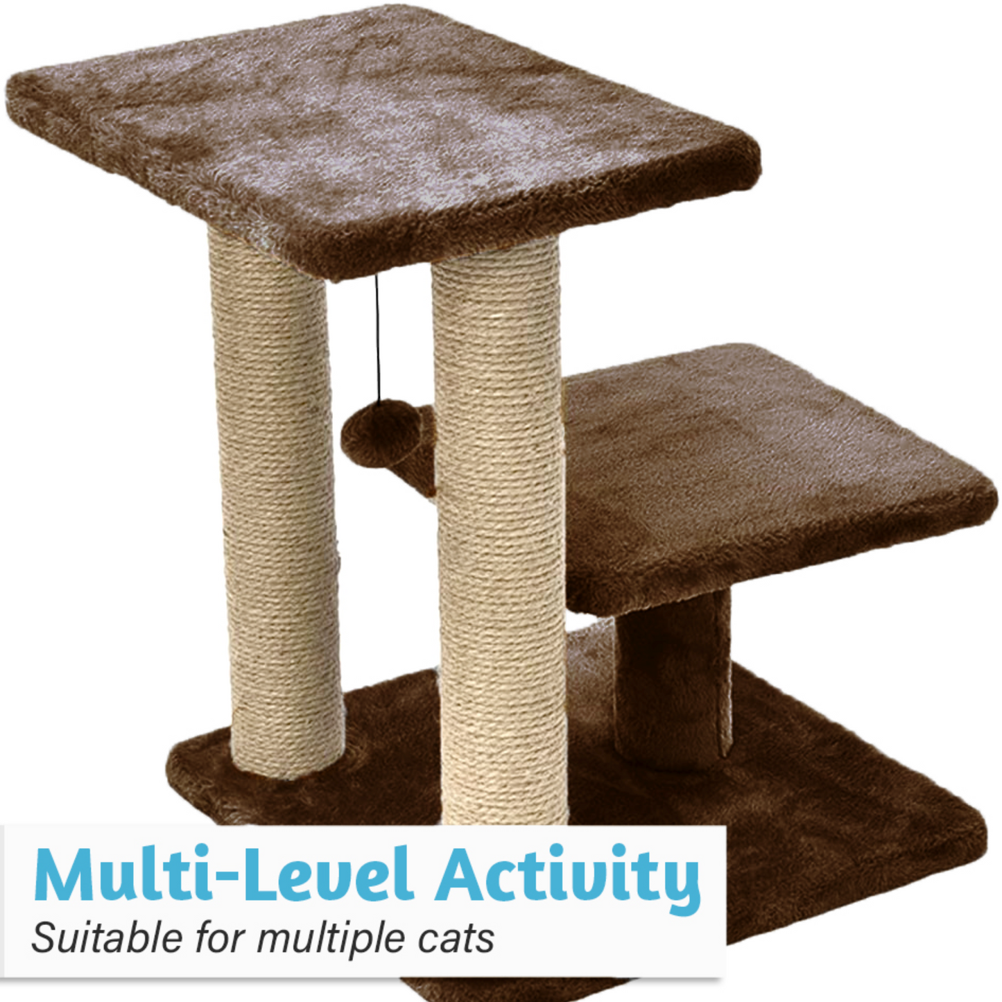 Cozy Cat Tree with Scratching Posts, Platforms and Dangling Toy