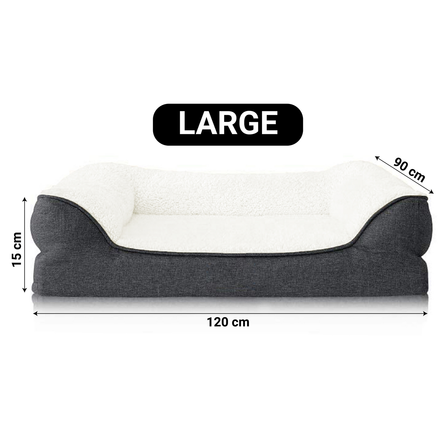 Luxe Orthopedic Jute & Sherpa Dog Bed