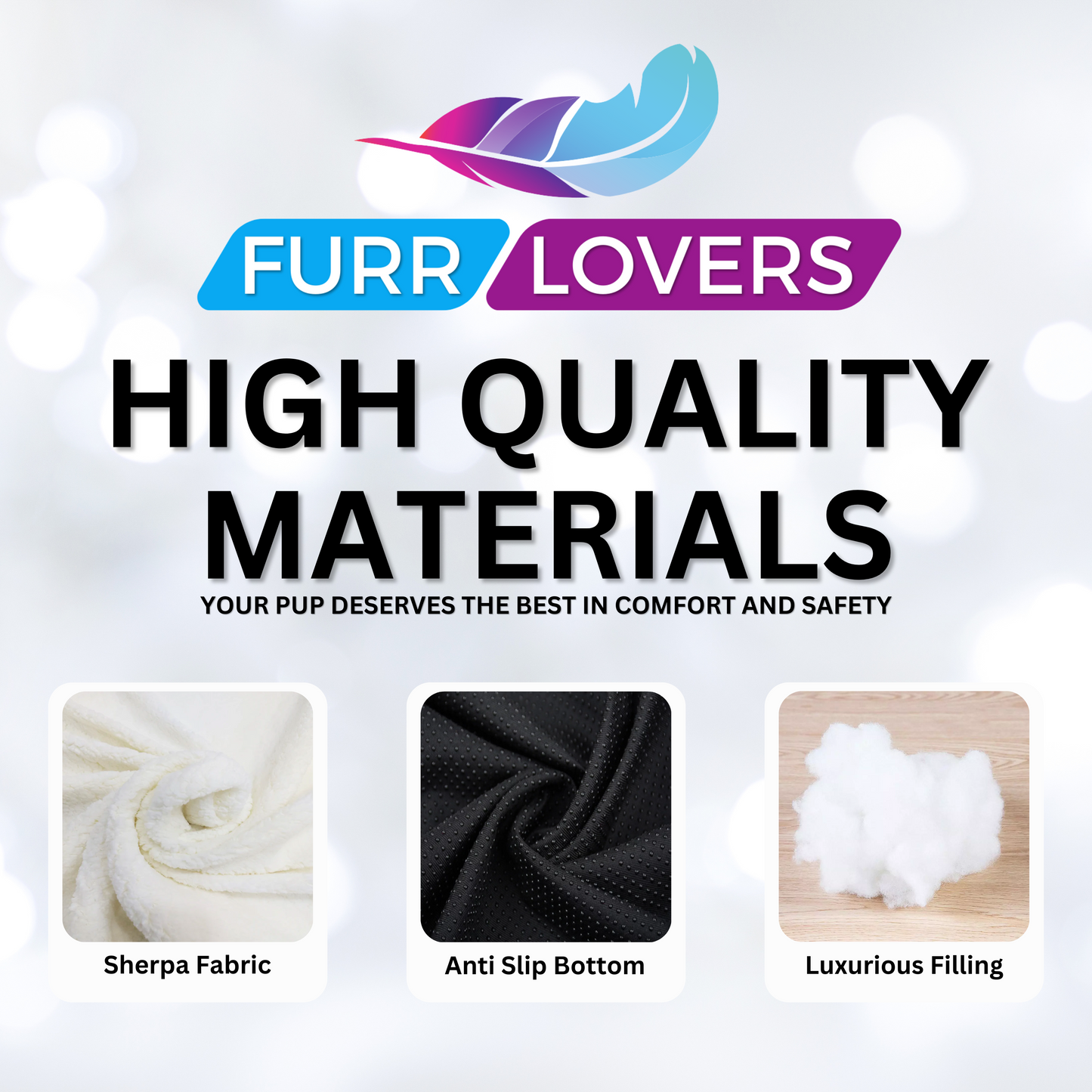 Stylish Holland Velvet Sherpa Fabric Rectangular Shape Bed Comfortable, Washable, Puppy Cushion Pet Bed for Dog, Cat
