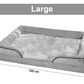 Grey colour Sofa style Furr Fabric Outer Holland Velvet Dog Cat Pet Bed With Removable Cover Comfortable for All Types of Dog Breeds and Cats
