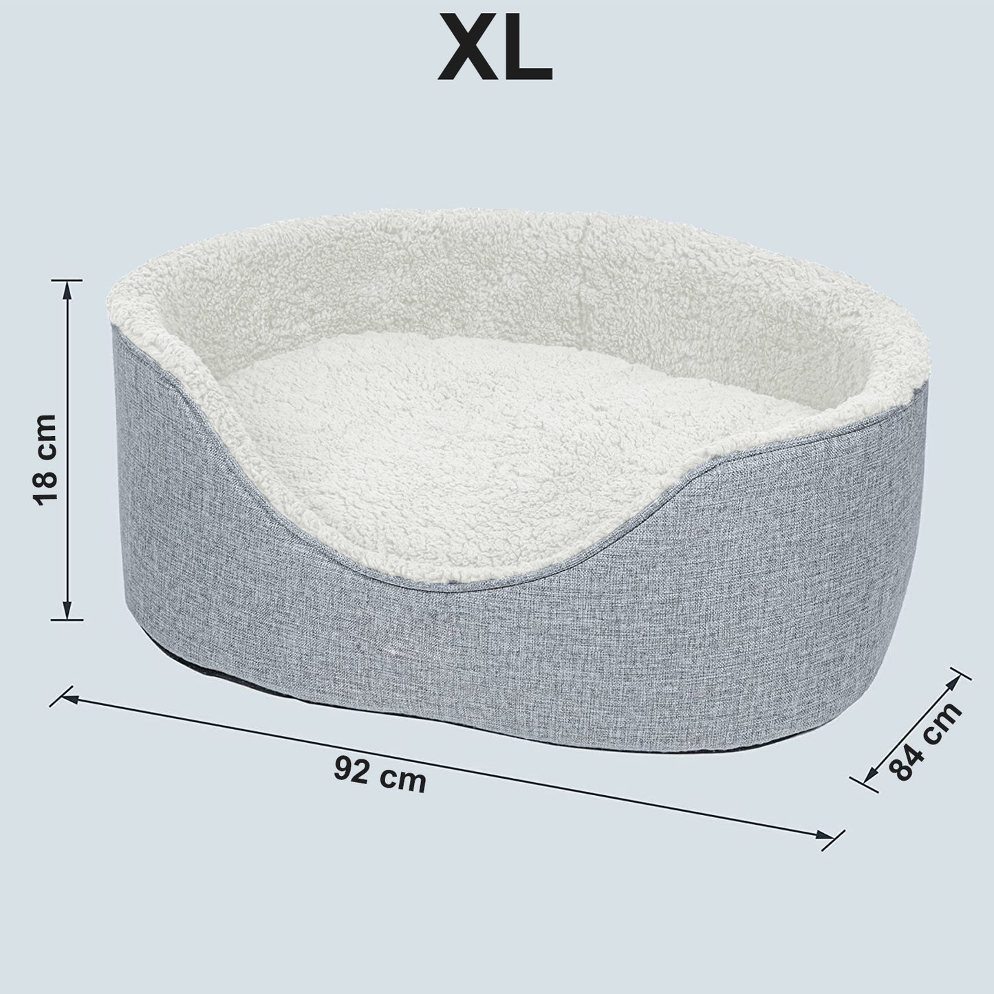 Luxury Dog Bed with Sherpa Interior, Cosy Pet Bedding