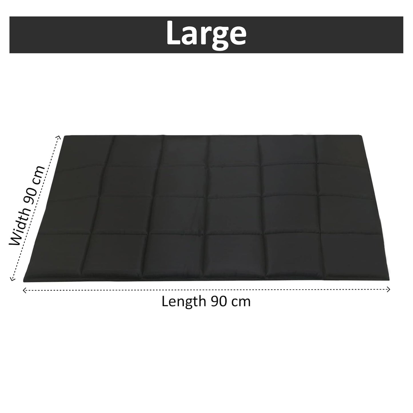 Black Waterproof Dog Bed Mat, Comfort Pad for Indoor & Outdoor