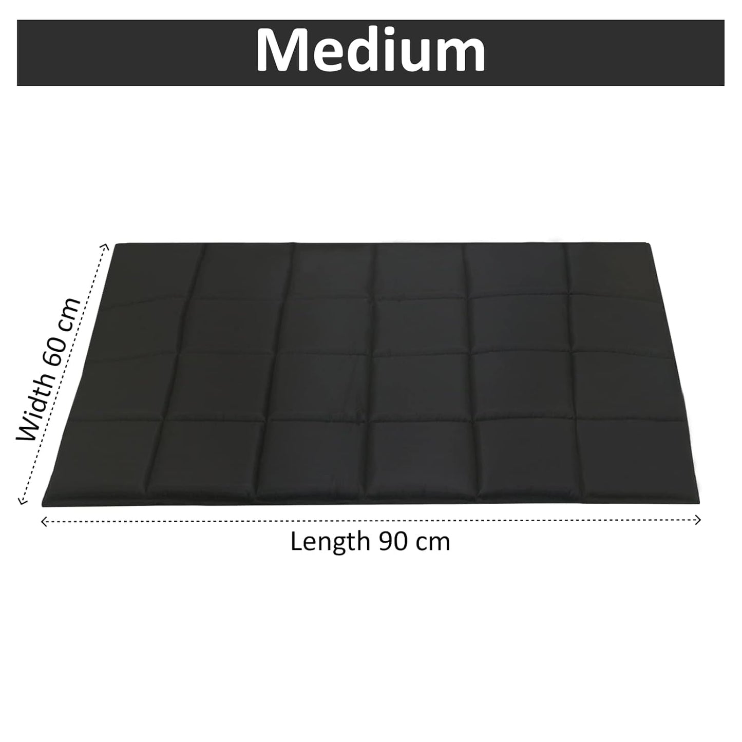 Black Waterproof Dog Bed Mat, Comfort Pad for Indoor & Outdoor