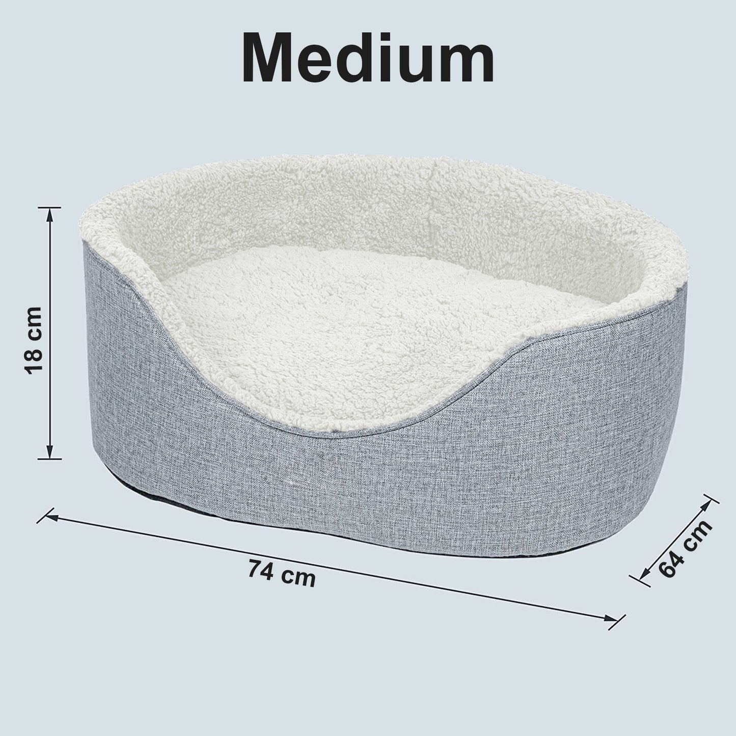 Luxury Dog Bed with Sherpa Interior, Cosy Pet Bedding