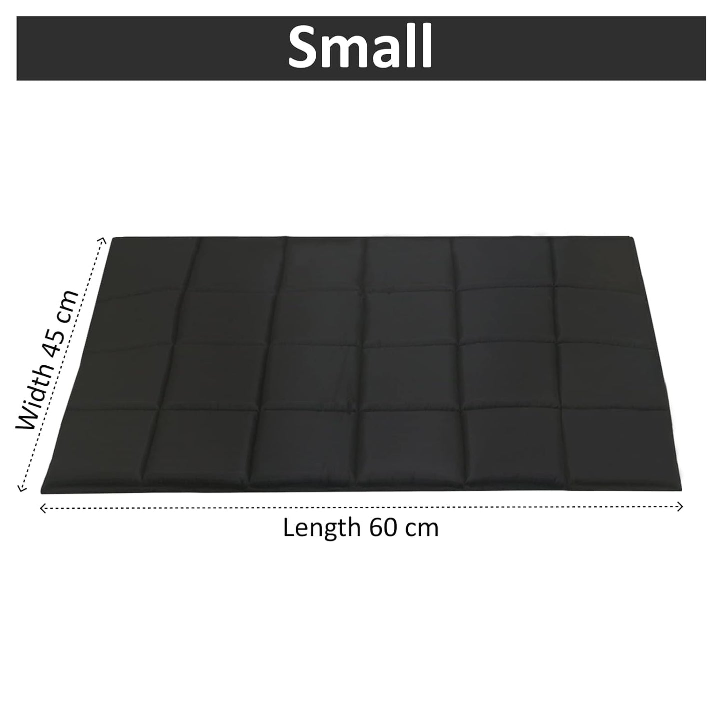 Black Waterproof Dog Bed Mat, Comfort Pad for Indoor & Outdoor