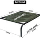 Green Elevated Raised Cooling Cots Bed for Dogs, Cats Portable Indoor & Outdoor Pet Hammock with Skid-Resistant Feet, Frame with Breathable Canvas Cloth. (GREEN)