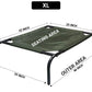 Green Elevated Raised Cooling Cots Bed for Dogs, Cats Portable Indoor & Outdoor Pet Hammock with Skid-Resistant Feet, Frame with Breathable Canvas Cloth. (GREEN)