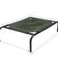 Green Elevated Raised Cooling Cots Bed for Dogs, Cats Portable Indoor & Outdoor Pet Hammock with Skid-Resistant Feet, Frame with Breathable Canvas Cloth. (GREEN)