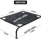 Black Elevated Raised Cooling Cots Bed for Dogs, Cats Portable Indoor & Outdoor Pet Hammock with Skid-Resistant Feet, Frame with Breathable Canvas Cloth.