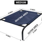 Blue Elevated Raised Cooling Cots Bed for Dogs, Cats Portable Indoor & Outdoor Pet Hammock with Skid-Resistant Feet, Frame with Breathable Canvas Cloth.