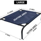 Blue Elevated Raised Cooling Cots Bed for Dogs, Cats Portable Indoor & Outdoor Pet Hammock with Skid-Resistant Feet, Frame with Breathable Canvas Cloth.