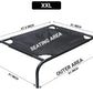 Black Elevated Raised Cooling Cots Bed for Dogs, Cats Portable Indoor & Outdoor Pet Hammock with Skid-Resistant Feet, Frame with Breathable Canvas Cloth.
