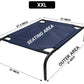 Blue Elevated Raised Cooling Cots Bed for Dogs, Cats Portable Indoor & Outdoor Pet Hammock with Skid-Resistant Feet, Frame with Breathable Canvas Cloth.