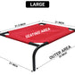 Red Elevated Raised Cooling Cots Bed for Dogs, Cats Portable Indoor & Outdoor Pet Hammock with Skid-Resistant Feet, Frame with Breathable Canvas Cloth.