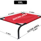 Red Elevated Raised Cooling Cots Bed for Dogs, Cats Portable Indoor & Outdoor Pet Hammock with Skid-Resistant Feet, Frame with Breathable Canvas Cloth.